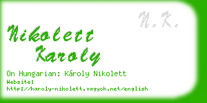 nikolett karoly business card