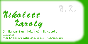 nikolett karoly business card